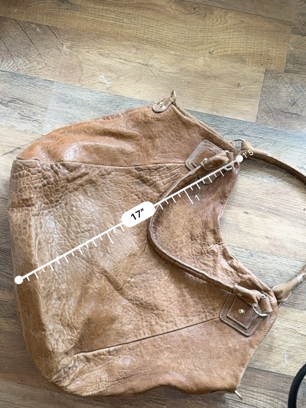 Brown Leather Slouchy Tote Bag - Classic Everyday Carryall - Picture 8 of 8